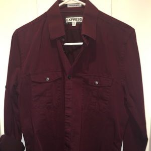 Maroon button up - extra slim